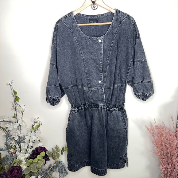 RACHEL COMEY Holt Dress Washed Black Denim Gray {102} - Picture 4 of 8
